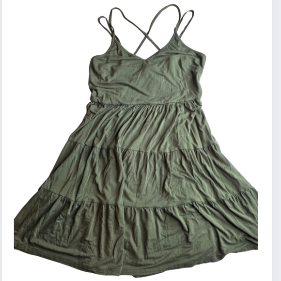 VENUS Dresses & Skirts - Venus M Olive Green Tiered Strappy Dress 2788-BC